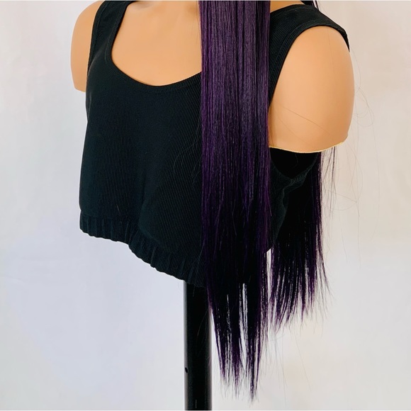 Very Pretty 28” Premium Fiber Purple Lace Front Wig for Daily Wear or Events - Picture 10 of 14